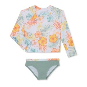 Wonder Nation NWT🏷️ Baby 👶🏼 Girl 👧🏻 Rashguard Swimsuit👙2-Piece Sz 12M